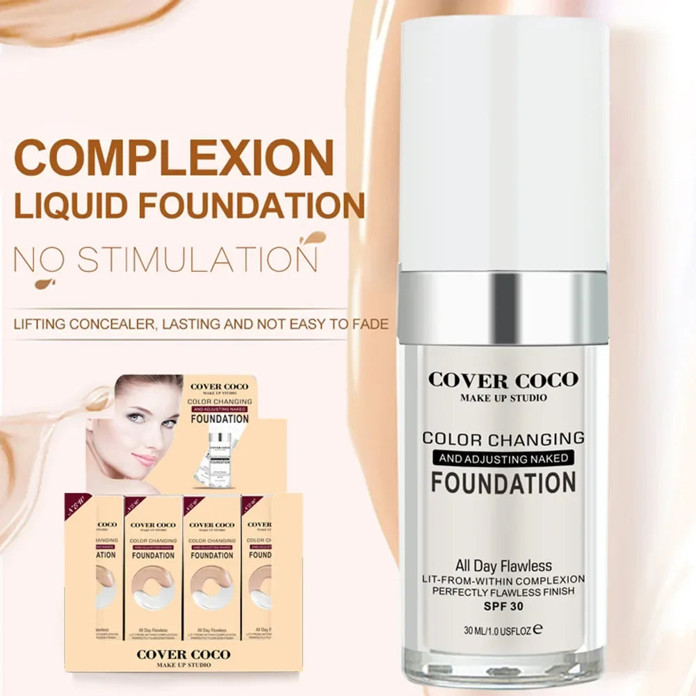 Cover Coco Long Lasting Concealer Liquid Foundation Skin Color Liquid Foundation Light and Transparent Moisturizing Cream