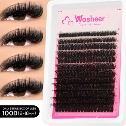 WOSHEER Lash Clusters Kit Lash Spikes Eyelash Clusters Volume Individual Lashes DIY Spiky Lash Extension Manga Clusters Eyelash