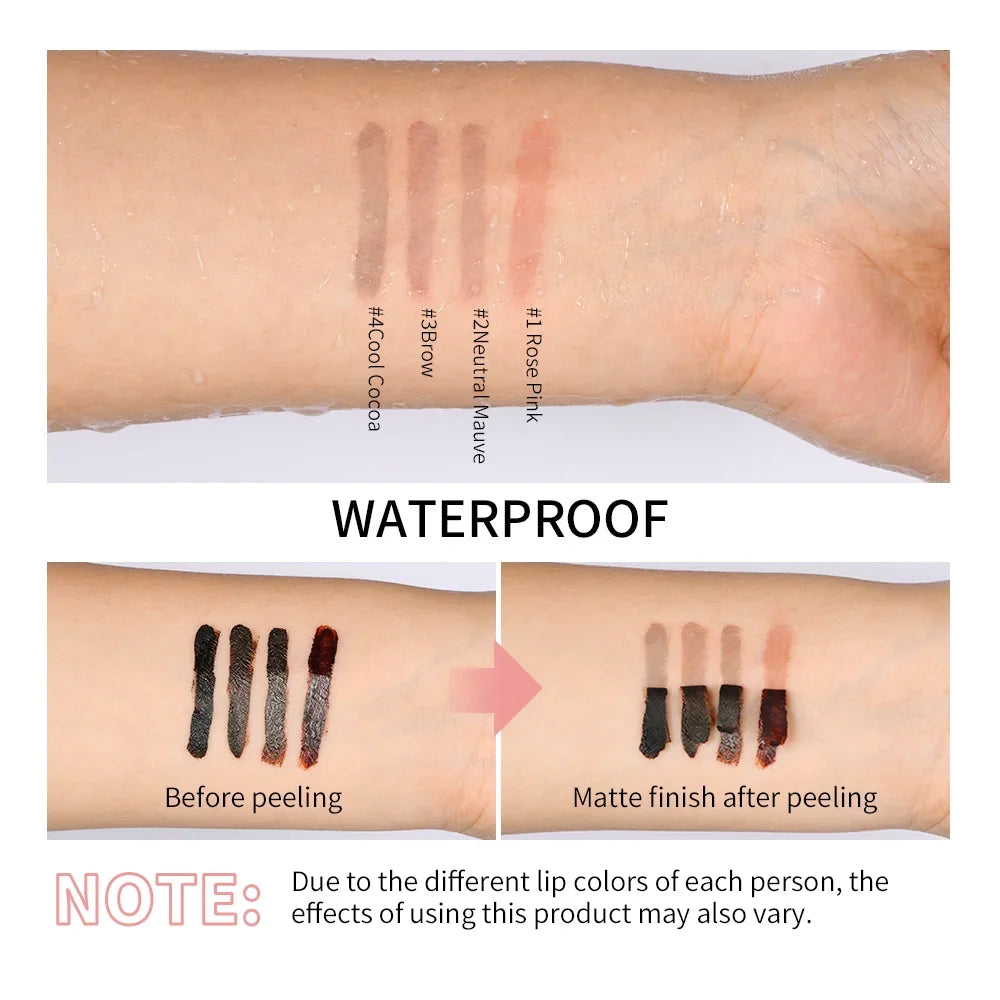 Highly Pigmented Lip Liner Tattoo Matte Peel Off Enhance Lip Liner Lasting Lip Stain Waterproof 4Colors Transfer-proof Lipstic