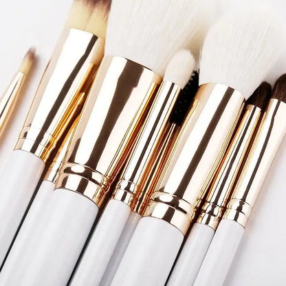 10 Piece Wool Makeup Brush Set With Wood Handles Powder Brushes Professional Full Face Makeup Tools Kit For Salon And Home