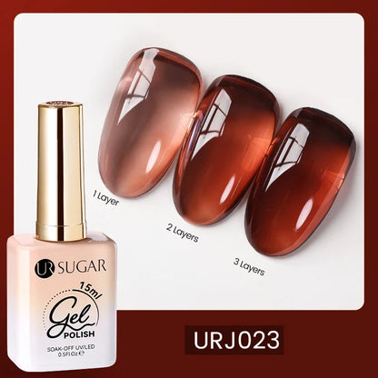 UR SUGAR 15ml Fiber Rubber Base Gel Upgrade Broken Nail Repaired Fiberglass Clear Quick Building UV Construction Gel Soak Off