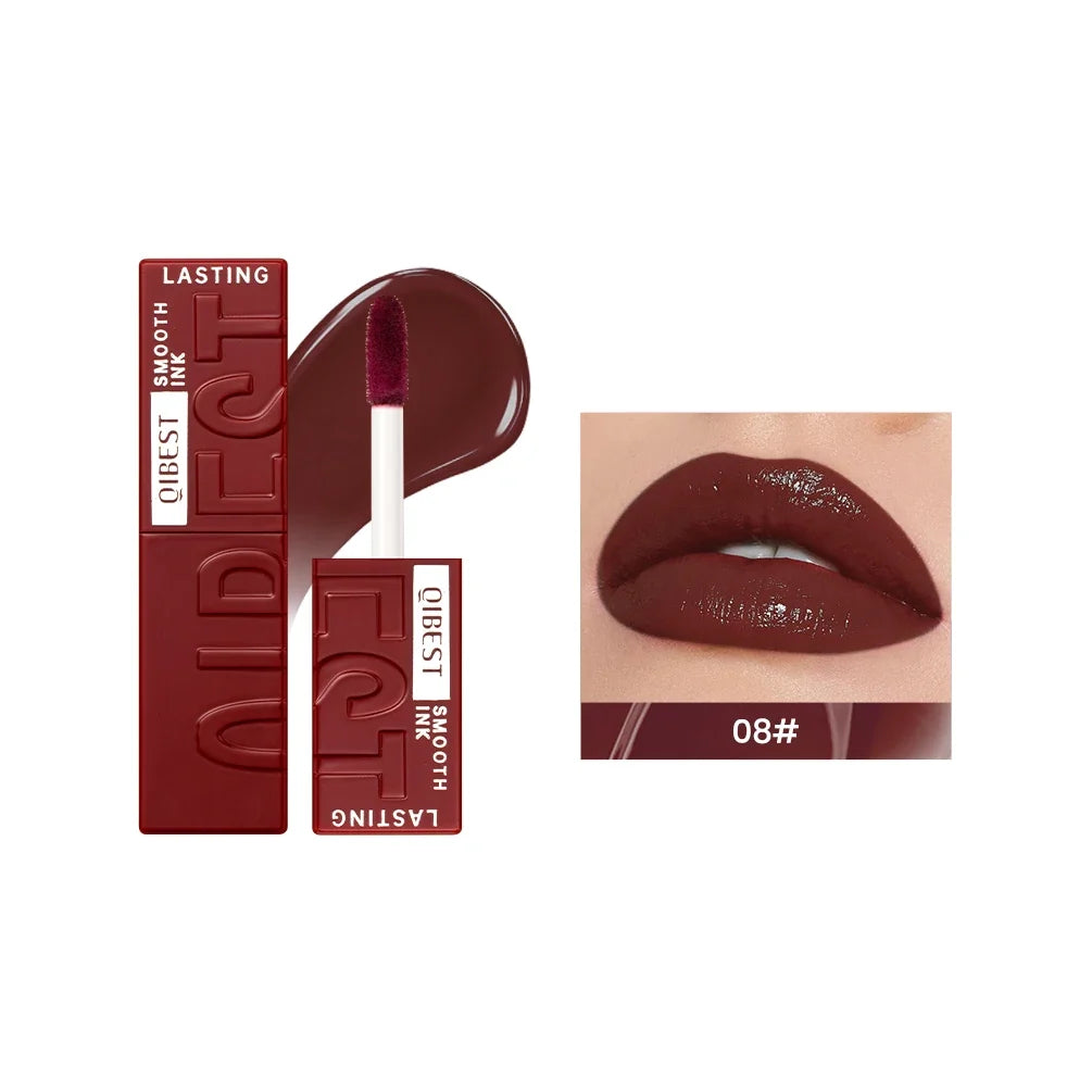 QIBEST 8 Color Watery Lip Gloss Waterproof Long Lasting Mirror Lip Glaze Moisturizing Liquid Lipstick Tint Women Makeup Cosmetic
