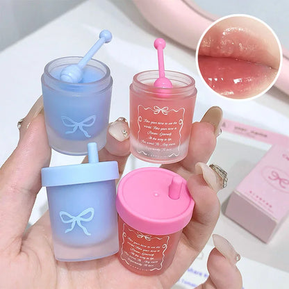 Cappuvini Juice Straw Cup Lip Mask Fruit-Flavored Lip Care Moisturizing for Day and Night in Autumn and Winter Prevents Chapped Lips Long-Lasting Moisturizing Improves Lip Lines Deeply Moisturizing Care High-Quality Lip Balm