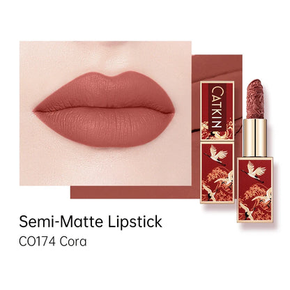 CATKIN Makeup Velvet Matte Lipstick, Hydrating Satin Long Lasting lipstick with Smooth and Creamy Texture, 3.6g
