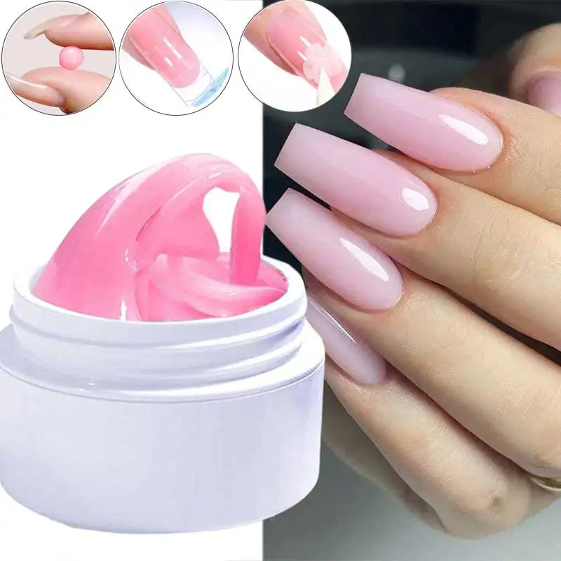 5/15ml Clear Non-Stick Hand Extension Gel Nail Polish 3D Shaping/Sculpting/Carving UV/LED Gel Milky Jelly Hard Gel Manicure DIY