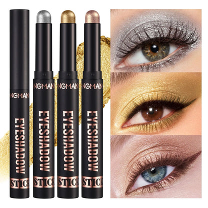 LANGMANNI 16 color pearl eyeshadow stick waterproof long lasting color eyeshadow Face Highlight