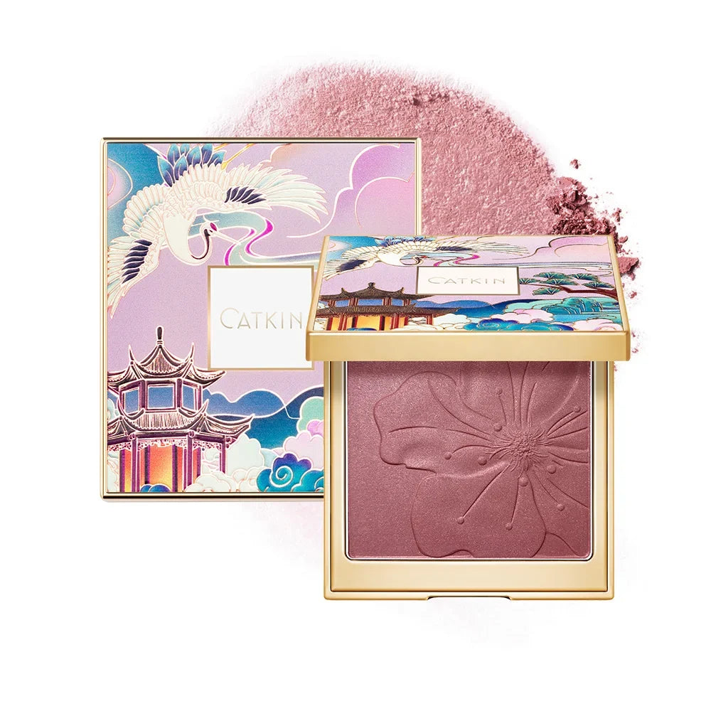 CATKIN Eternal Love 10g Rosy Cranes Blush Baked Powder Silky Smooth Touch Distinct Silhouette Natural Redness Chinese Style
