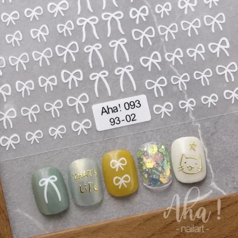 3D Small Bow Ribbon Bowknot Y2K Nail Sticker MIni Kawaii Japanese Adhesive Decals Nail Art Manicure Decorations DIY