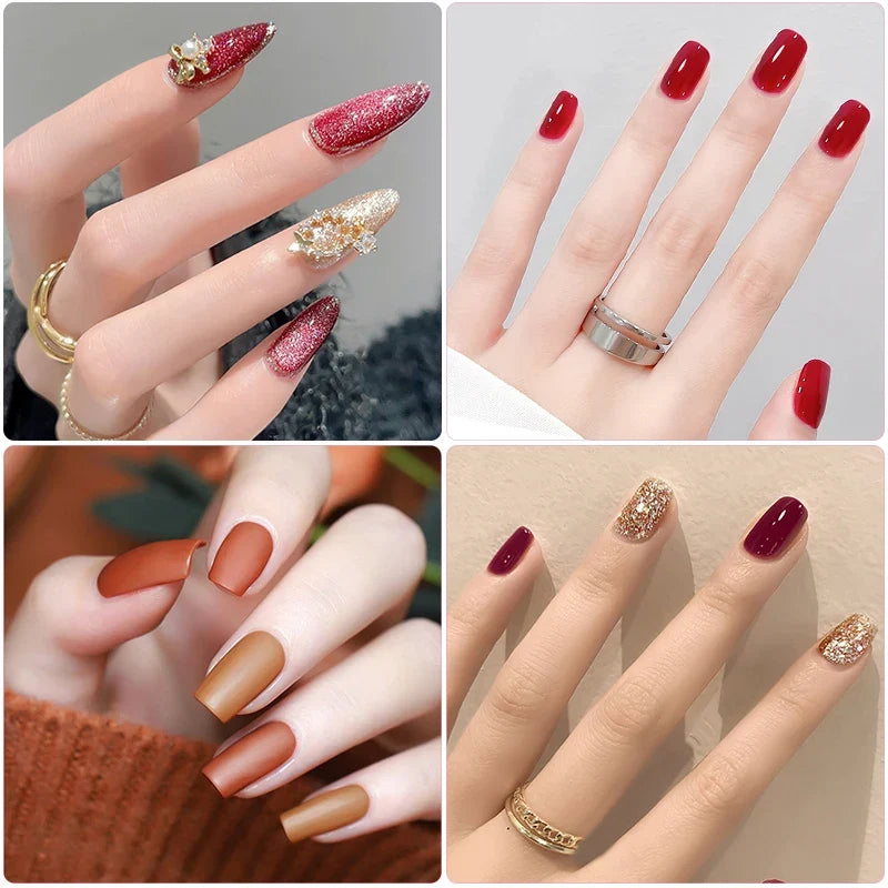 LNWPYH Gel Nail Polish Set Nail Gel Kit 26 Color Semi Permanent UV Led Gel Varnish Soak Off Nail Lacquers Base Coat Top Coat Kit