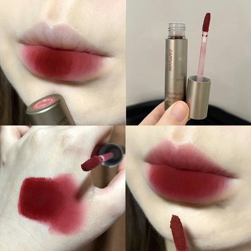 Single Velvet Matte Mist Lip Gloss,Waterproof Non-Stick Cup Lip Glaze Smudge Proof Not Fade Liquid Lipstick