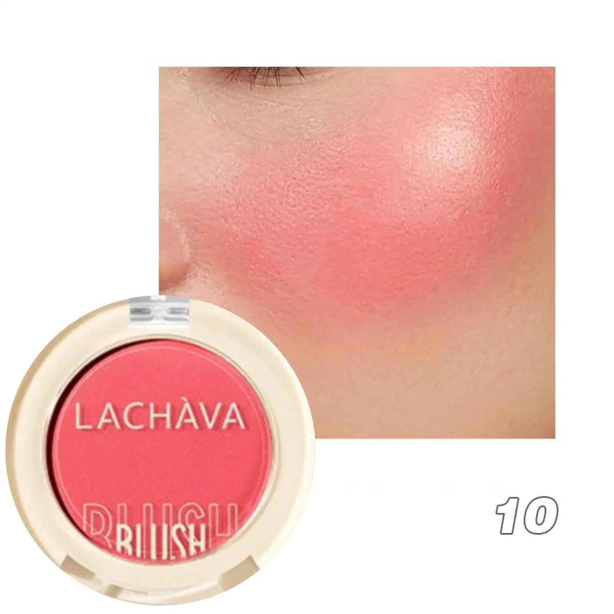 1PC Monochrome Blush Palette, Low Saturation Powder, Matte Effect, Pink/red, Long-lasting, Suitable for Date and Daily Needs