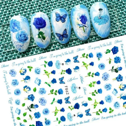 Cherry Blossom 3D Nail Stickers White Flower Petals Nail Art Decals Elegant Wedding Design Spring Sakura Manicure Slider Decor