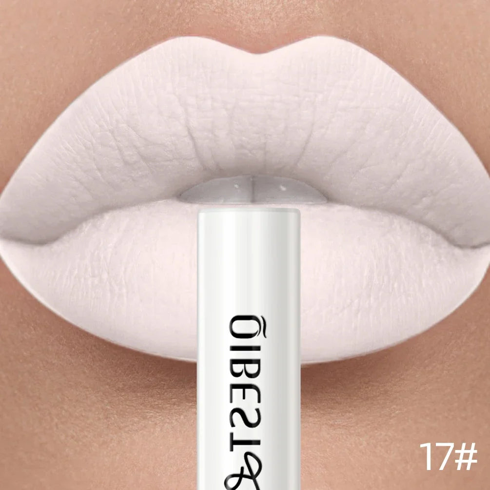 QIBEST Sexy Red Matte Lip Gloss Long Lasting Velvet Liquid Lipstick Lip Makeup Women Beauty Nonstick Cup Waterproof Lipgloss Hot
