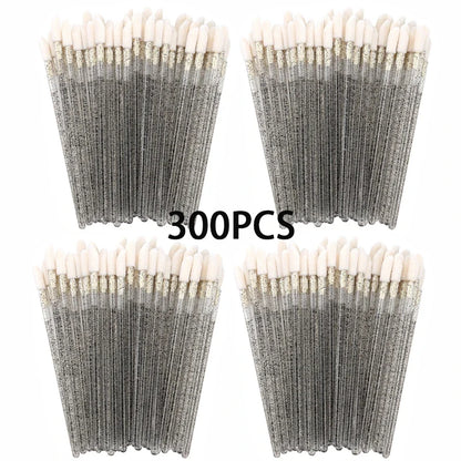 100/300PCS Crystal Lip Brush Lipstick Gloss Applicator Wands Wholesale For Eyelashes Extension Tool Kits Makeup Accessories