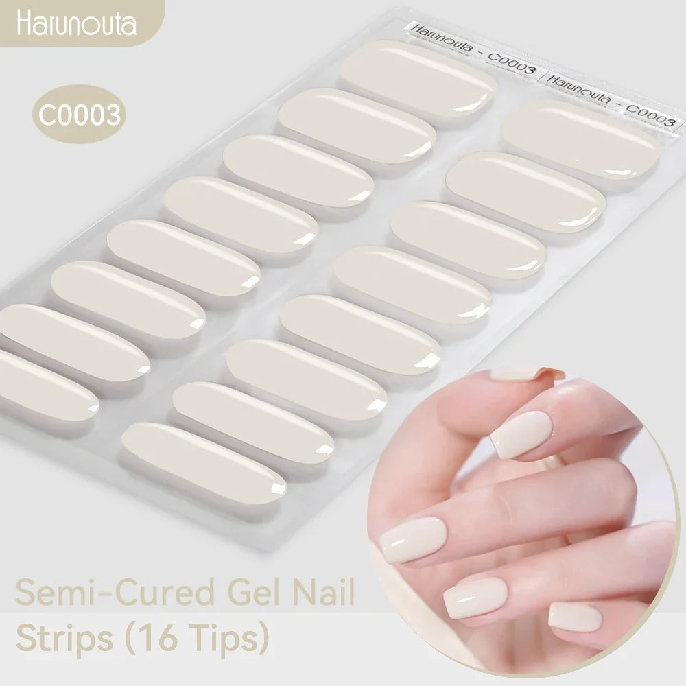 Gradient Auroras Semi Cured Gel Nail Strips Sparkly Shinning DIY Gel Polish Stickers for Nails Works with UV/LED Nail Lamps