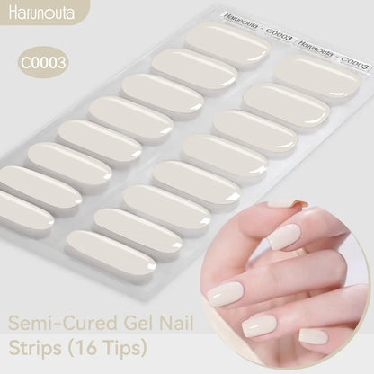 Gradient Auroras Semi Cured Gel Nail Strips Sparkly Shinning DIY Gel Polish Stickers for Nails Works with UV/LED Nail Lamps