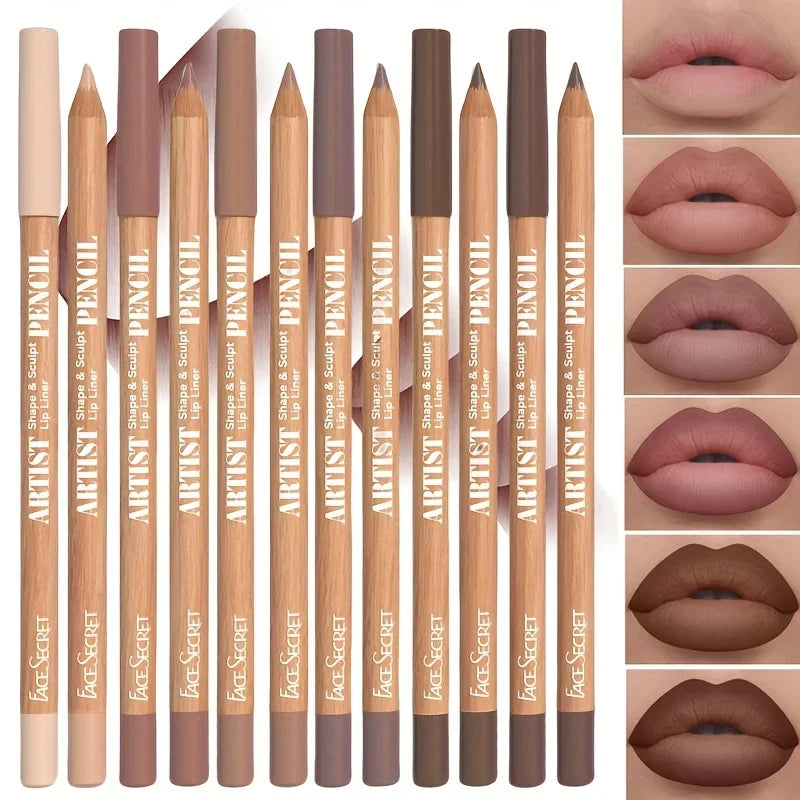 6pcs Velvet Matte Lip Liner Set - Long-Lasting Versatile Shades Longlasting Lip Makeup Berry, Brown, Pink Lip Pencil