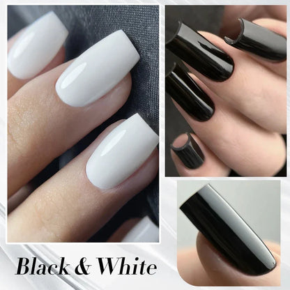BORN PRETTY 250g Pure Black White Color Gel Nail Polish Semi Permanent Jelly Nude Gel Refilled Package Soak Off UV LED Gel