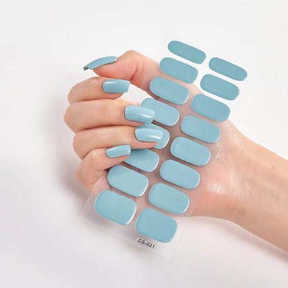 Pink Nude Full Cover Nail Sticker Gradient Color Self-Adhive Simple Full Nail Wraps DIY Thermal Effect Nail Art Making Manicur