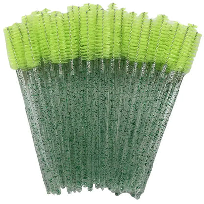 50Pcs Makeup Eyelash Brushes Disposable Crystal Eyebrow brush Diamond Handle Mascara Wand Applicator Lashes Extension Tools