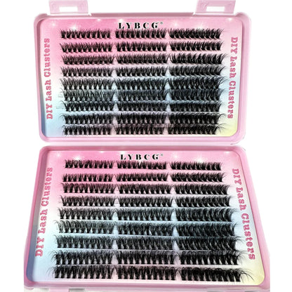 54Row 30D-100D 5D Fluffy Thick Lashes Clusters 9-16mmMix Wispy Individual Lashes Extensions Clusters DIY Makeup False Eyelashes