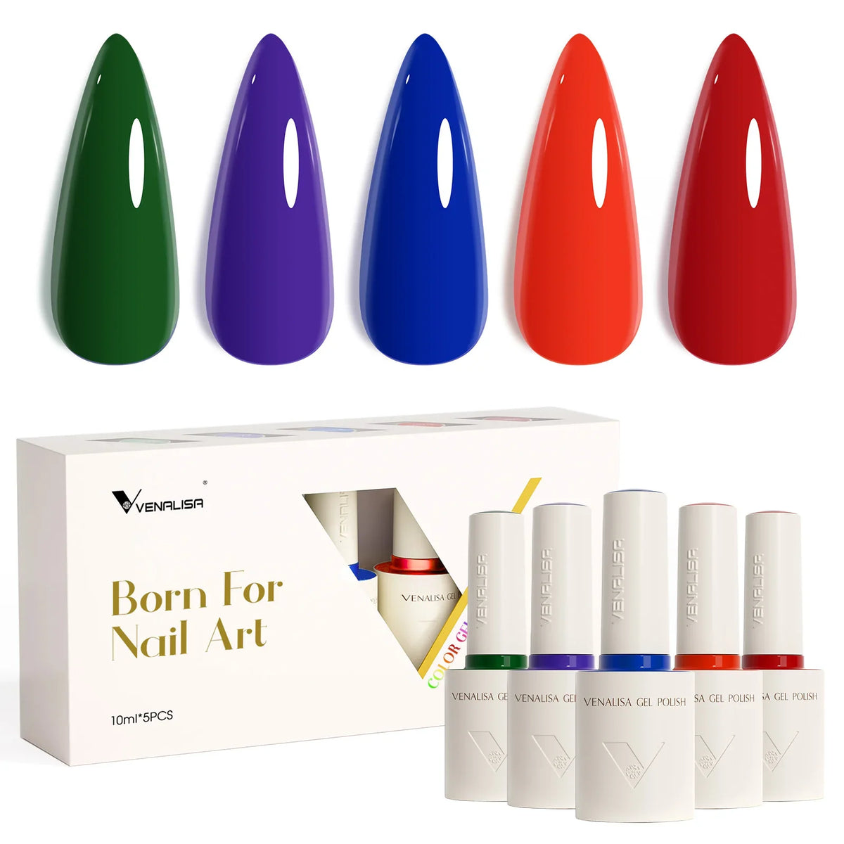 5pcs/kit Venalisa Color Gel Nail Polish Set Hema Free Soak Off UV LED Nail Gel Polish 10ml Combo TPO FREE HEMA FREE Gel Kit