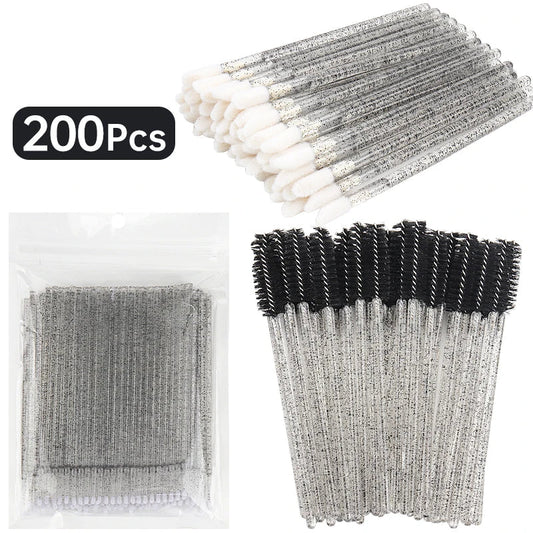 200 Pcs Eyelash Extension Makeup Set Special Eyelash Removal Micro Brush Lipline Brush for Women Lash Make Up Tool