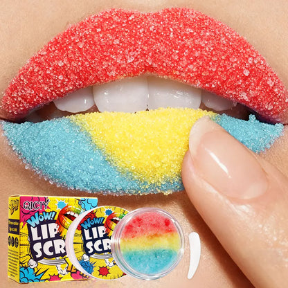 Qiciy Lip Scrub Natural Ingredients Sweet Lip Care Moisturizing Hydrating Gently Exfoliates Anti-Cracking Improves Lip Lines Lip Makeup Base