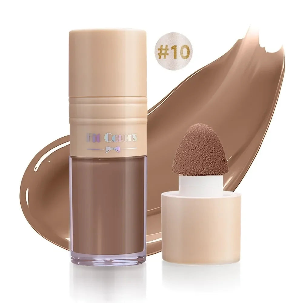 14 Colors Matte Liquid Blush Contour Highlighter Waterproof Long Lasting Sponge Brush Head High Pigment Blusher Brighten Bronzer