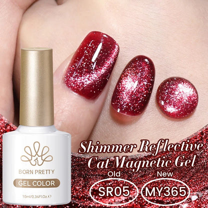 BORN PRETTY 10ml Silver Water Light Cat Magnetic Gel Nail Polish Nail Supplies Vernis Semi Permanent Gel for Fall Winter Nails