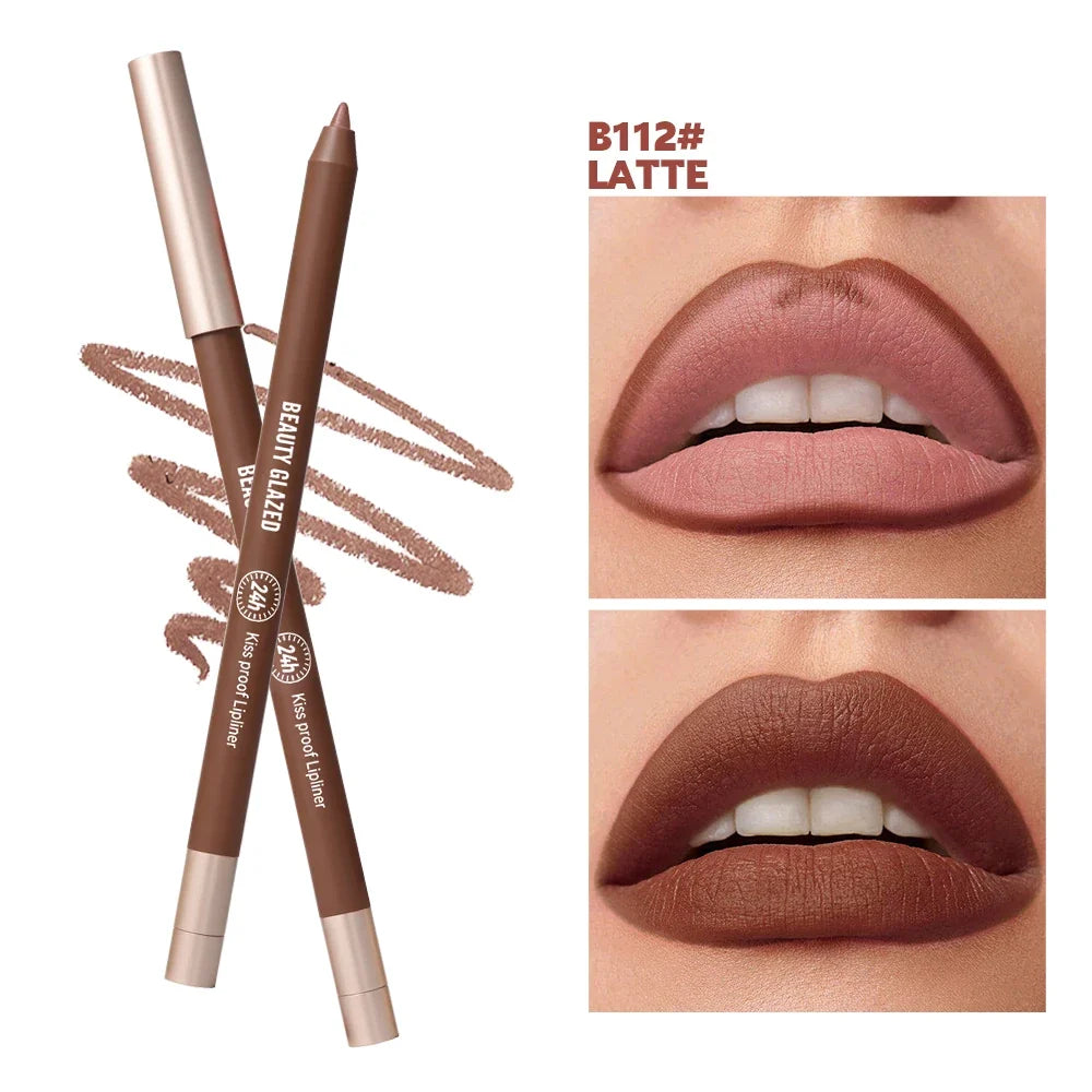 8 Colors Artist Palette Matte Velvet Lip Liner Pencil | Long-Lasting Waterproof, Non-Sticky Matte Finish, Precise Tip for Sharp