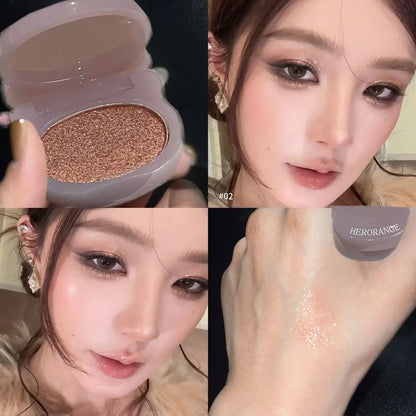Purple Shining Single-color Eyeshadow Mini Glitter Pearlescent Highlighter Powder Makeup Lasting Shiny Eye Shadow Palette