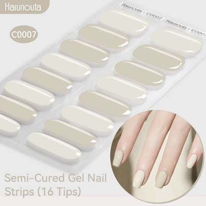 Gradient Auroras Semi Cured Gel Nail Strips Sparkly Shinning DIY Gel Polish Stickers for Nails Works with UV/LED Nail Lamps