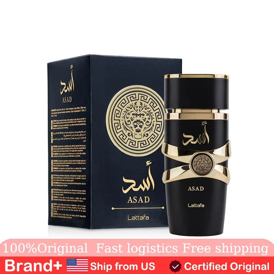 Lattafa Perfumes Asad Unisex Eau De Parfum Spray 3.4 Ounce Arabian Women's Perfume Natural Long Lasting Fragrance Cologne