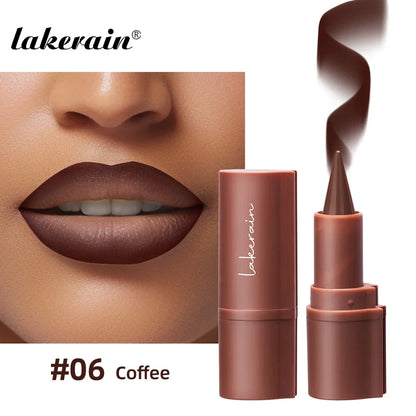 Lakerain Lip Liner Matte Black Brown Velvet Lipstick Waterproof Non Sticky Contouring Tint Lipliner Crayon Lip Makeup