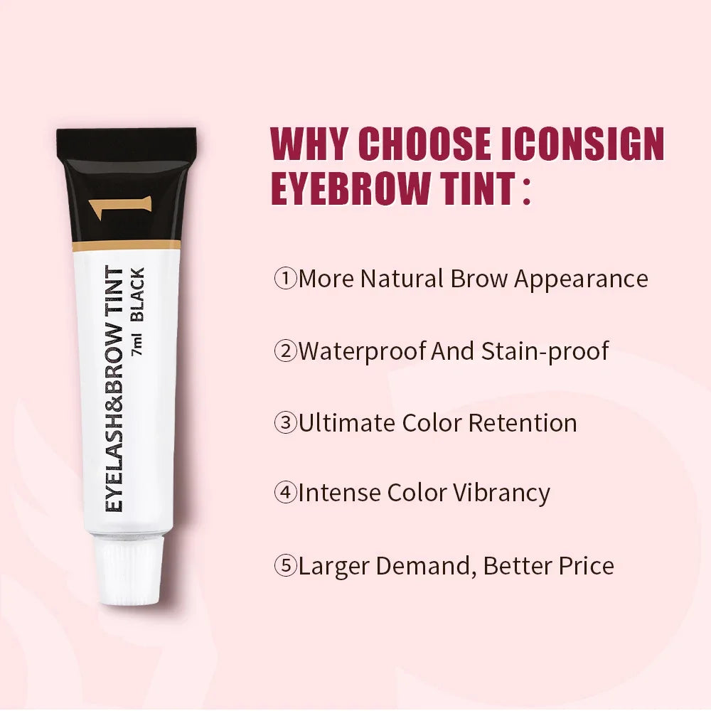 Iconsign Eyelash and Eyebrow Dye Tint Kit - Waterproof Cream