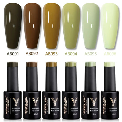 YOKEFELLOW 2022 New Color 10ML Nail Gel Polish Semi Permanent Gel Varnish Base Top Coat 122 Soak Off Colors Organic Nail Varnish