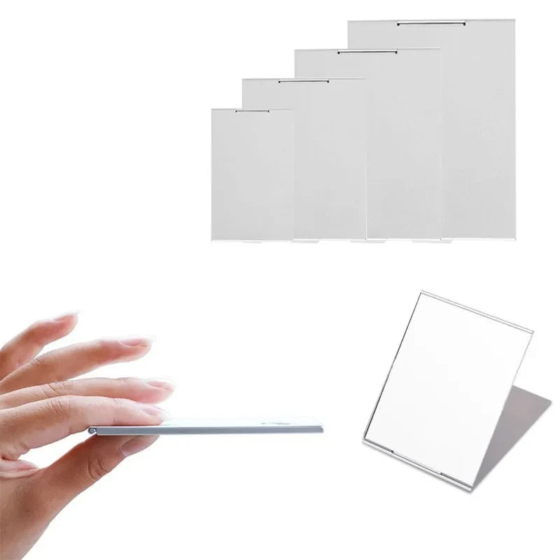 Aluminum Folding Portable Mirror Makeup Mirror Lash Mini Bag Pocket Portable Mirror Foldable Compact Cosmetics Tools HUAZJ12