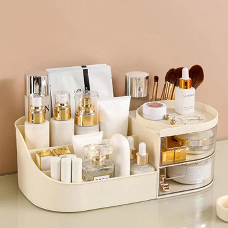 Cosmetic Storage Box With Drawer, Skin Care Product Countertop Storage Box, Lipstick, Brush, Makeup Brush Desktop Organizer