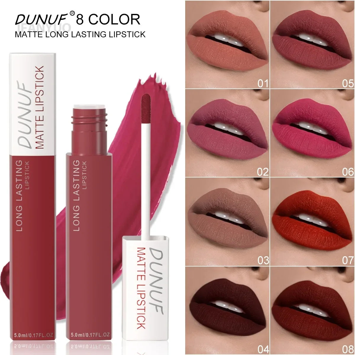 Non Stick Cup Liquid Lipstick Dark Purple Long Lasting Lip Gloss Matte Velvet Finish Resistant To Fading Waterproof Lip Cosmetic