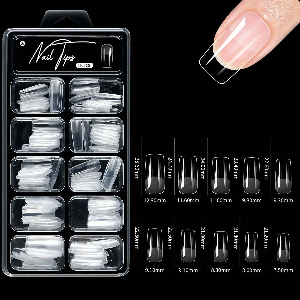 100/600Pcs Short Almond Nail Tips Soft Gel Nail Tips Full Cover False Nail Tips For Acrylic Nails  Salon Home Press On Nails