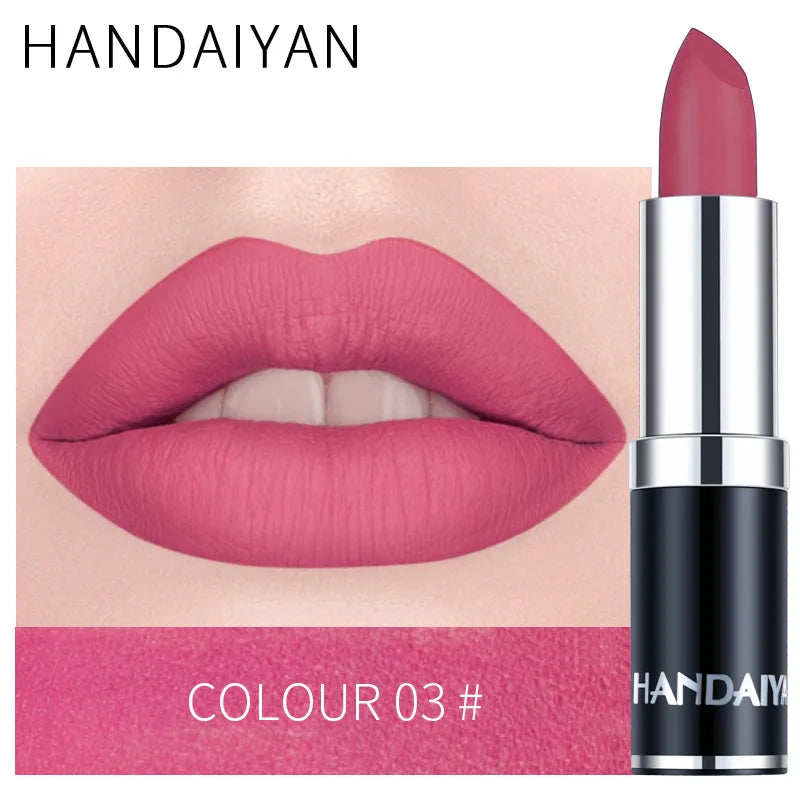 HANDAIYAN 12-color matte velvet lipstick long-lasting waterproof non-stick cup does not fall color lipstick lipstick