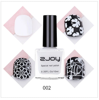 10ml Nail Stamping Polish Varnish Black White Colorful Nail Printing Lacquers for Stamping Plate 30 Colors Nail Stamping Polish