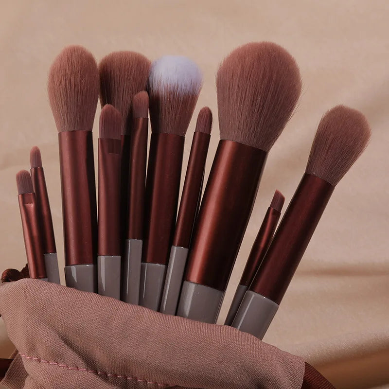 13pcs Makeup Brushes Set Eye Shadow Foundation Women Cosmetic Brush Eyeshadow Blush Beauty Soft Make Up Tools Bag