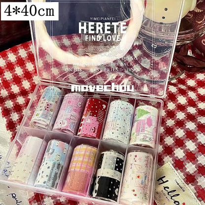 10Rolls Plaid Thousand-Bird Bow  Stars Nail Foils Transfer Paper  Nail Art Stickers  Manicure Set Decal  Nails Decoration