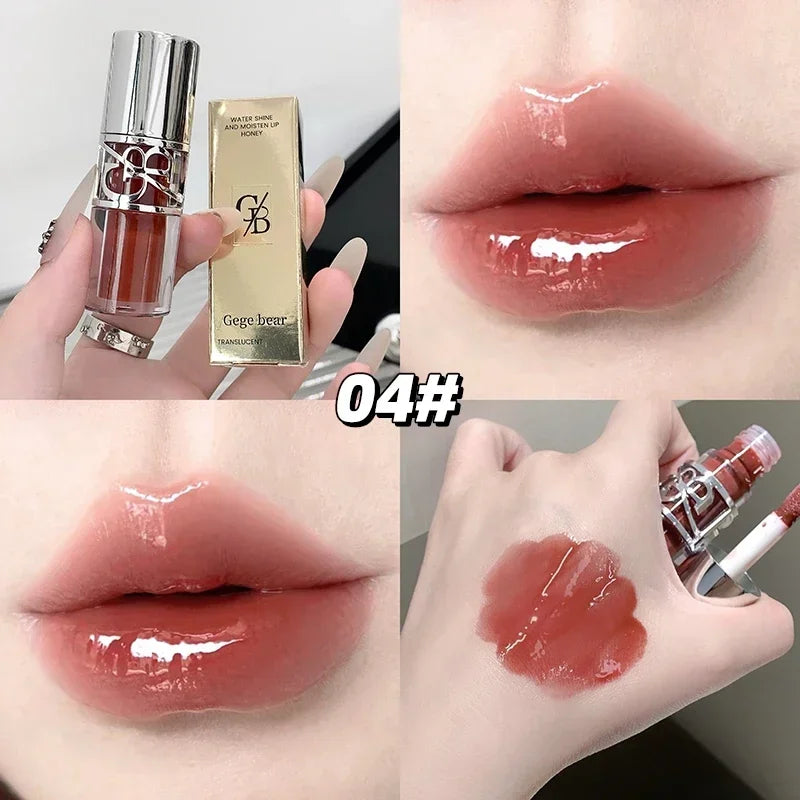 Clear Glass Shine Lip Gloss Mirror Watery Moisturize Plumper Long Lasting Lip Tint Juicy Lip Oil Gloss Stain Makeup