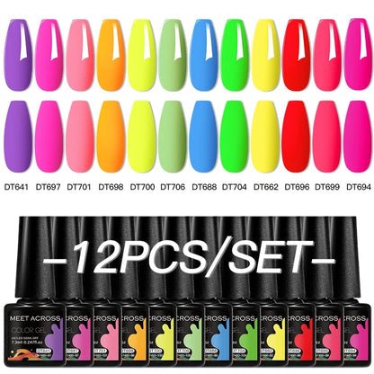 12pc All-season Nail Gel Polish Set Multicolor TPO HEMA Free Long-Lasting UV LED Nail Supplies for Women Daily & Party Wearing