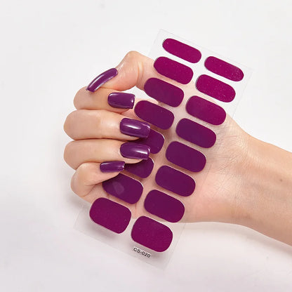 Pink Nude Full Cover Nail Sticker Gradient Color Self-Adhive Simple Full Nail Wraps DIY Thermal Effect Nail Art Making Manicur