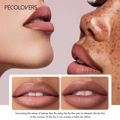 12 Colors Lip Liner , Matte Dewy Finish Long Lasting Waterproof Smudge Proof Lip Liner