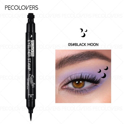 1PC Liquid Eyeliner Stamp - Waterproof, Slim Gel Felt Tip with Heart, Star, Triangle & Flower Shapes for Creative Eye Makeup